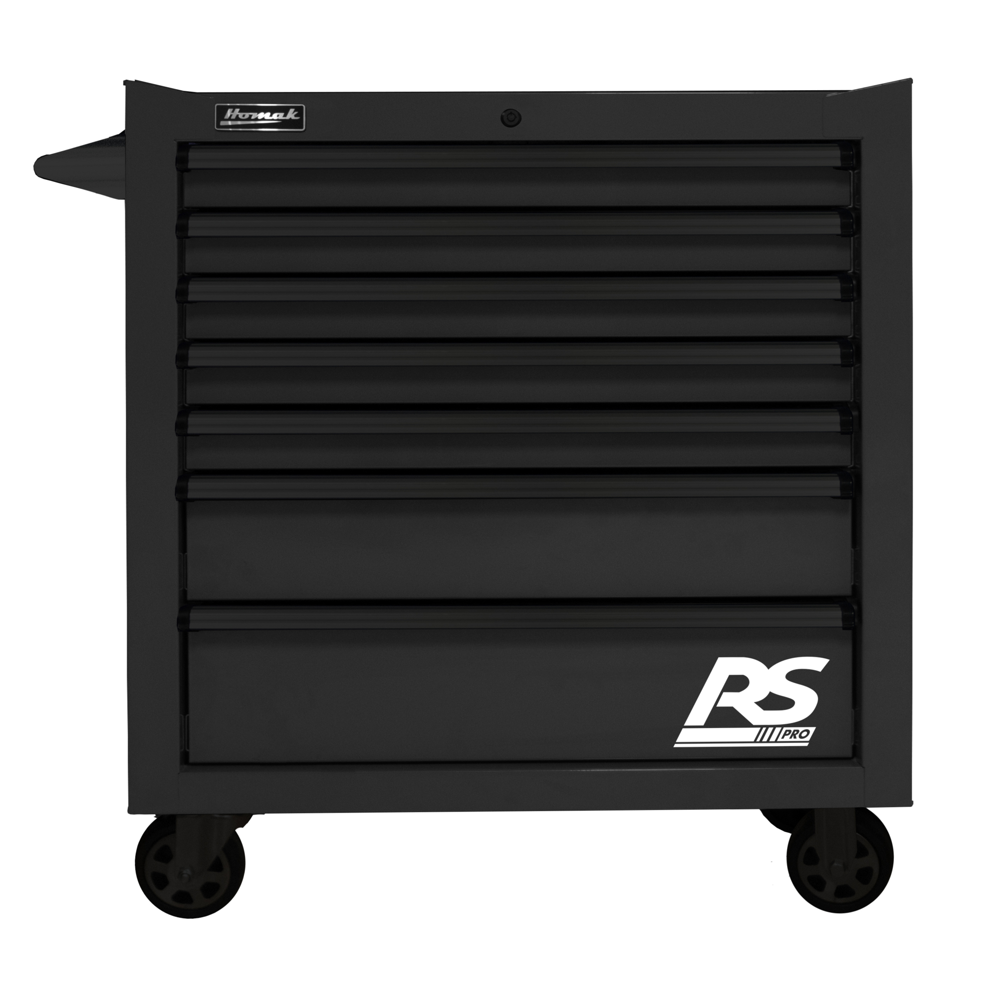 Homak RS Pro, 36in. RS PRO 7 DWR ROLLING CABINET-BLACK, Width 39 in, Height 36 in, Color Black, Model# BK04036070